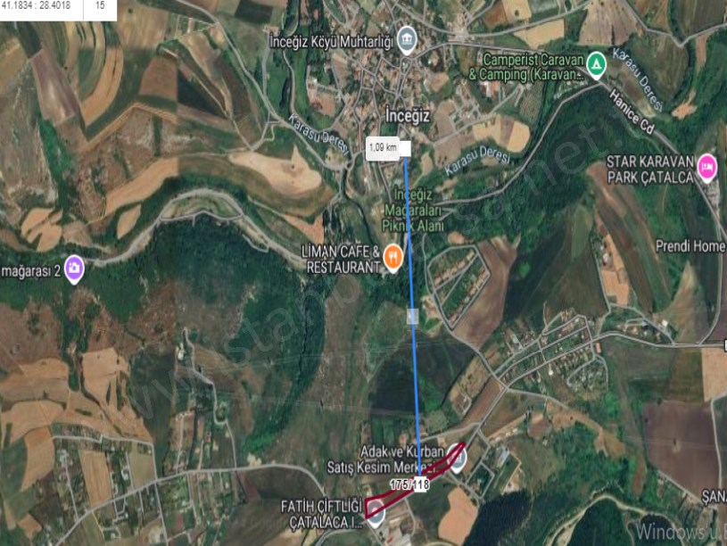 Çatalca İnceğizde Satılık Arsa , 1,100 M2 Cadde Cephe Evlerin Yakını Hisseli