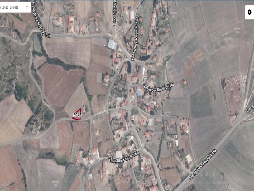 Edirne Meriç Yakupbey Köyü Satılık Arsa , 501 m2 Köy Yoluna Cephe Müstakil İmarlı