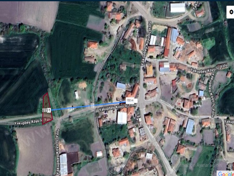 Edirne Meriç Yakupbey Köyü Satılık Arsa , 501 m2 Köy Yoluna Cephe Müstakil İmarlı