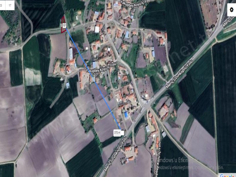 Edirne Meriç Yakupbey Köyü Satılık Arsa , 501 m2 Köy Yoluna Cephe Müstakil İmarlı