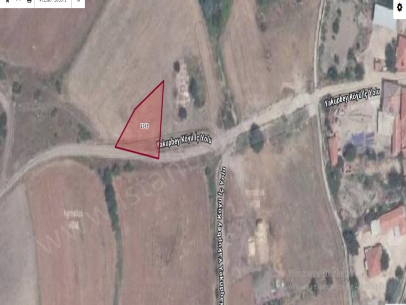 Edirne Meriç Yakupbey Köyü Satılık Arsa , 501 m2 Köy Yoluna Cephe Müstakil İmarlı
