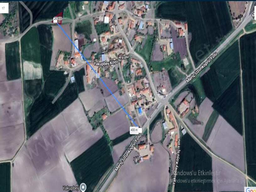 Edirne Meriç Yakupbey Köyü Satılık Arsa , 501 m2 Köy Yoluna Cephe Müstakil İmarlı