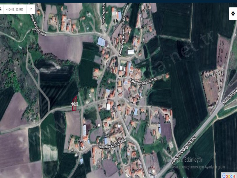 Edirne Meriç Yakupbey Köyü Satılık Arsa , 501 m2 İmarlı Yolu Var Müstakil