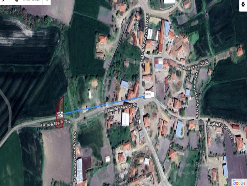 Edirne Meriç Yakupbey Köyü Satılık Arsa , 501 m2 İmarlı Yolu Var Müstakil