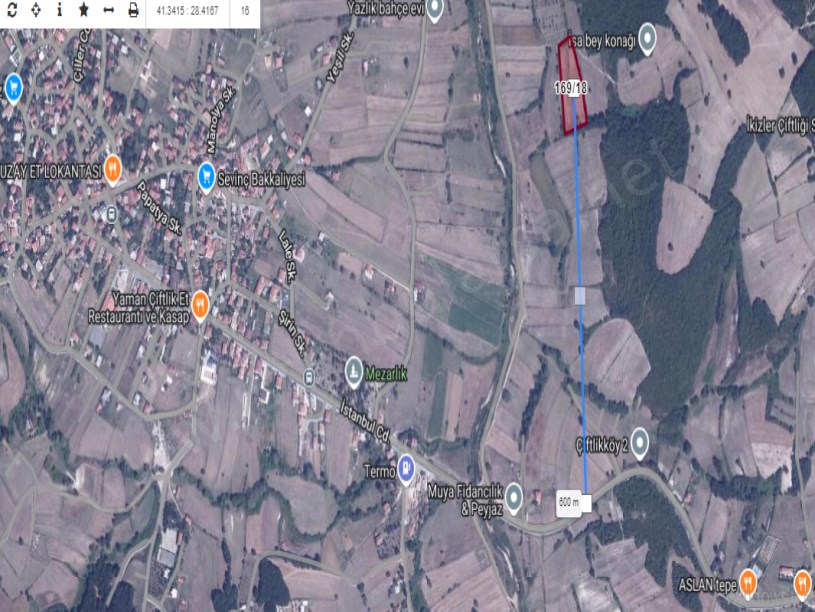 Çatalca Çiftlikköyde Satılık Arsa , 267 M2 Yolu Var Evlerin Yakını