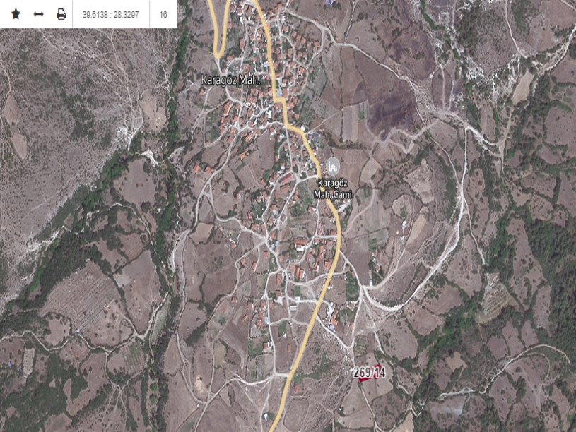 Balıkesir Kepsut Karagöz Mah , Satılık Arsa , 886 m2 Köy Yoluna Cephe Müstakil