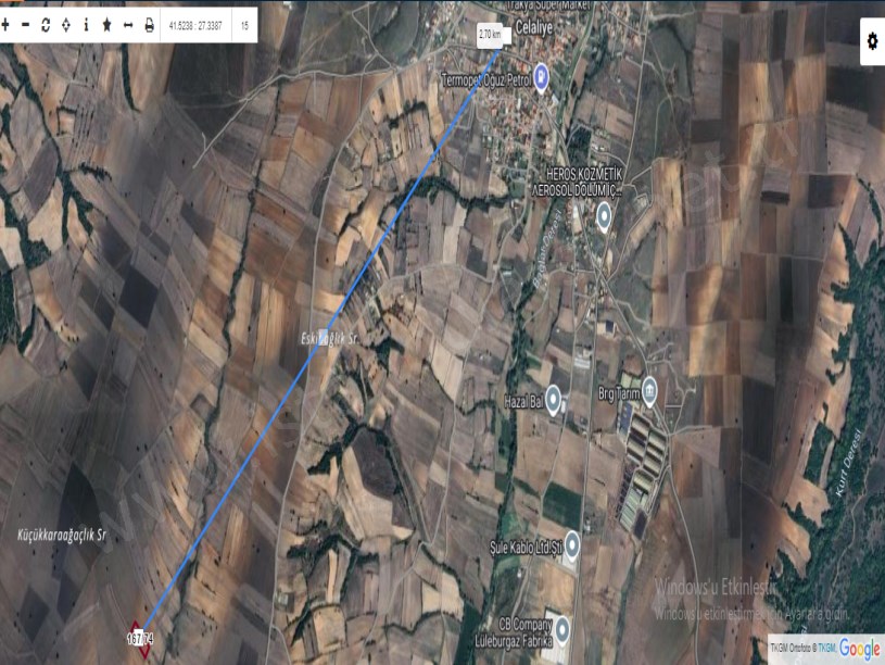 Kırklareli Lüleburgaz Celaliyede Satılık Tarla , 4,019 M2 Müstakil Yolu Var