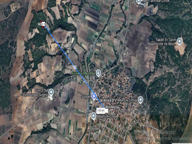 Kırklareli Lüleburgaz Kırıkköy Satılık Tarla , 2,680 m2 Müstakil Yolu Var Evlerin Yakını
