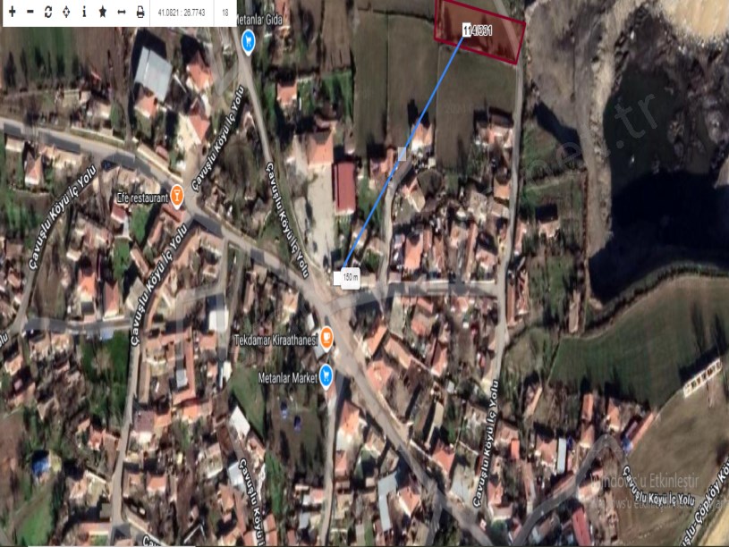 Edirne Uzunköprü Çavuşlu Köyünde Satılık Arsa , 1,329 m2 İmarlı Tek Tapu Köy İçinde