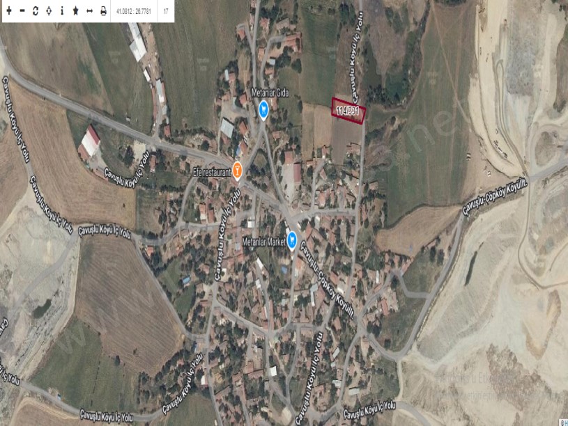 Edirne Uzunköprü Çavuşlu Köyünde Satılık Arsa , 1,329 m2 İmarlı Tek Tapu Köy İçinde