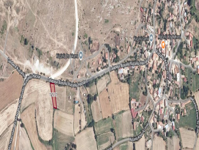 Edirne Lalapaşa Küçünlü Köyü  Satılık Arsa , 1,000 m2 İmarlı Arsa Asfalt Cephe Köy İçi