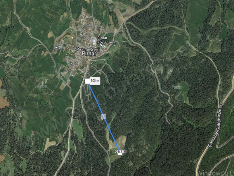 Edirne Keşan Pırnar Köyü Satılık Tarla , 1,185 m2 Müstakil Etrafı Ağaçlarla Çevrili 