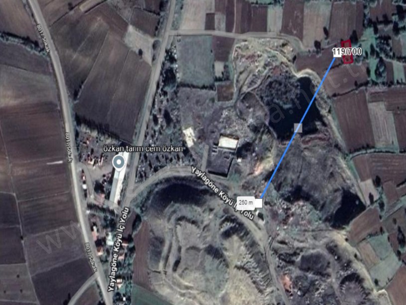 Tekirdağ Malkara Yaylagöne Mah , Satılık Tarla , 412 m2 Müstakil Evlerin Yakını Yolu Var