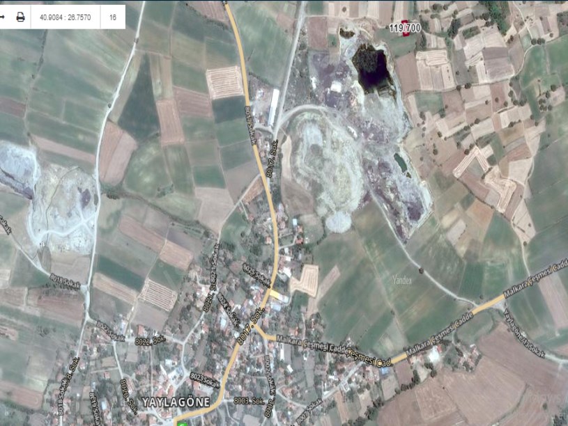 Tekirdağ Malkara Yaylagöne Mah , Satılık Tarla , 412 m2 Müstakil Evlerin Yakını Yolu Var