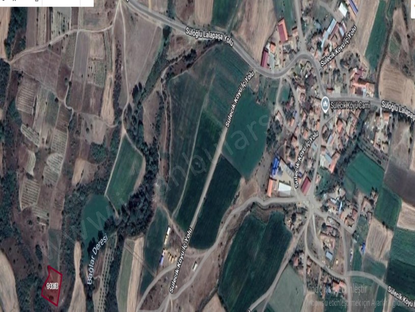 Edirne Süloğlu Sülecik Köyünde Satılık Tarla , 1,755 M2 Tek Tapu Köyün Dibinde