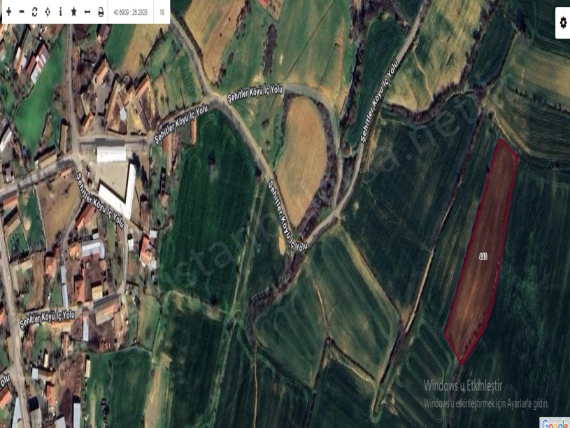 Edirne Enez Şehitler Köyü Satılık Tarla , 4 Dönüm Müstakil Resmi Yolu Var