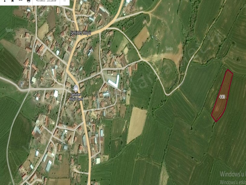 Edirne Enez Şehitler Köyü Satılık Tarla , 4 Dönüm Müstakil Resmi Yolu Var