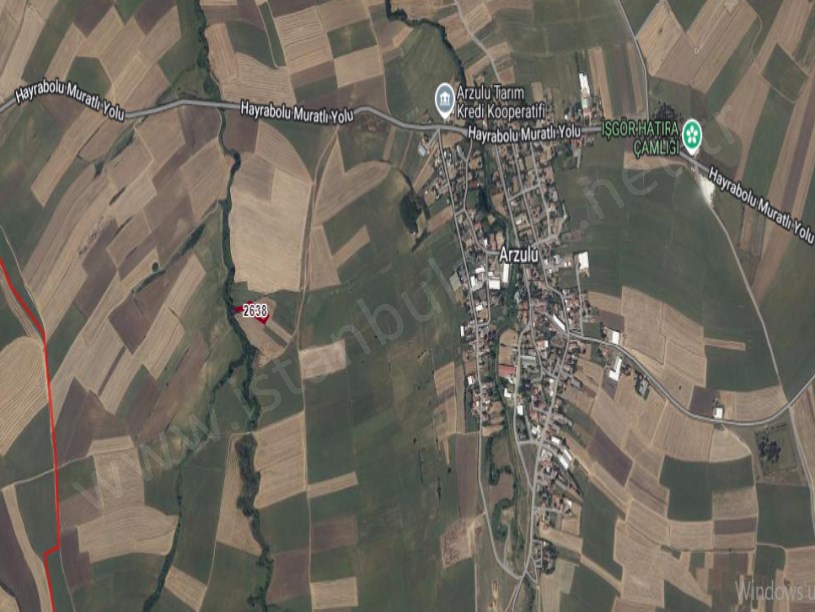 Tekirdağ Muratlı Arzulu Mah, Satılık Tarla , 2,080 m2 Müstakil Köye  Yakın
