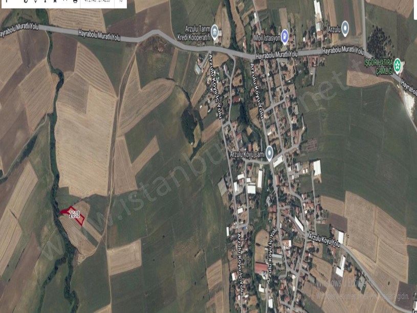 Tekirdağ Muratlı Arzulu Mah, Satılık Tarla , 2,080 m2 Müstakil Köye  Yakın