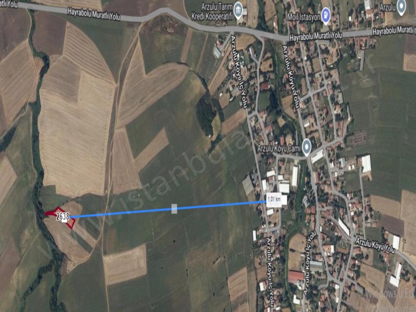 Tekirdağ Muratlı Arzulu Mah, Satılık Tarla , 2,080 m2 Müstakil Köye  Yakın