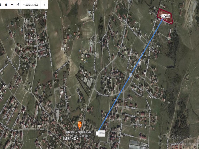 Arnavutköy İmrahorda Satılık Arsa , 189 M2 Cadde Cephe  Merkezde 