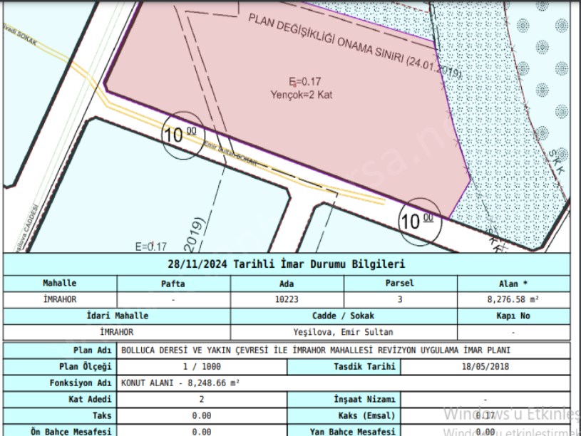 Arnavutköy İmrahorda Satılık Arsa , 189 M2 Cadde Cephe  Merkezde 