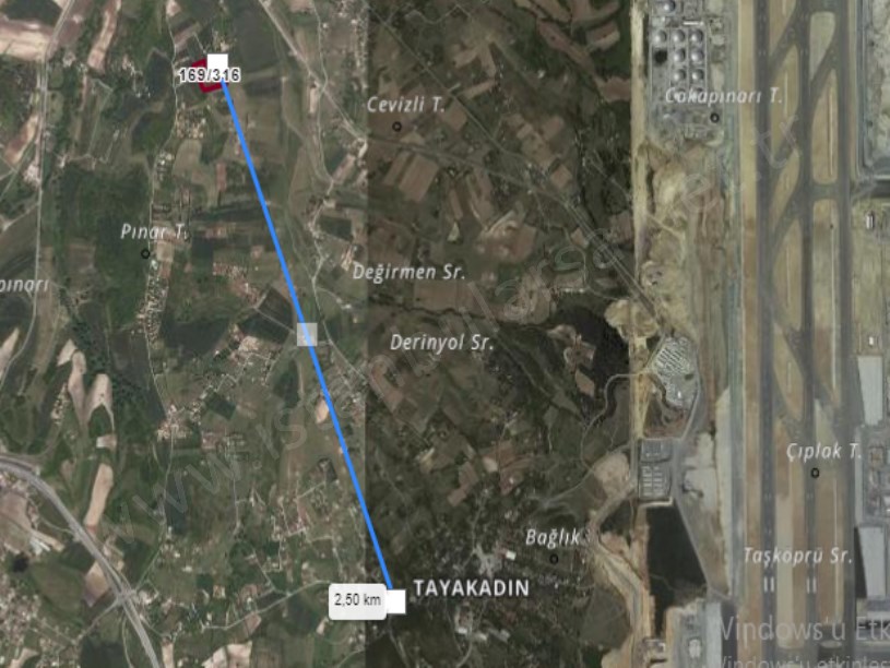 Arnavutköy Tayakadın Satılık Arsa , 233 M2 Çevrili Çaplı Hisseli