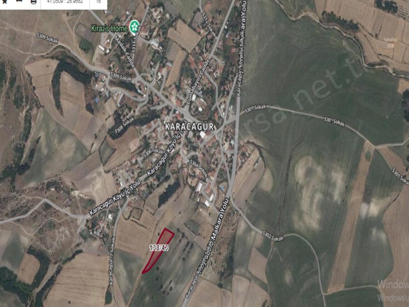 Tekirdağ Malkara Karacagür Mah , Satılık Tarla , 680 M2 Hisseli Evlerin Yakını