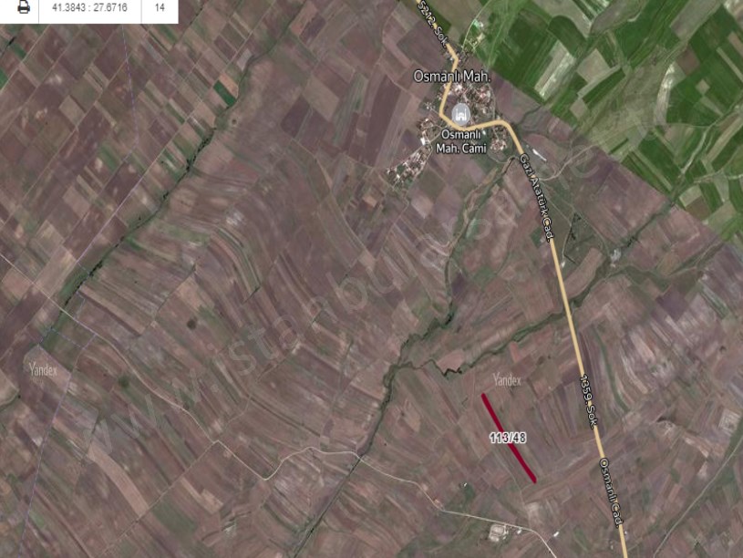 Tekirdağ Saray Osmanlı Köyünde  Satılık Arsa , 260 M2 Hisseli Çaplı