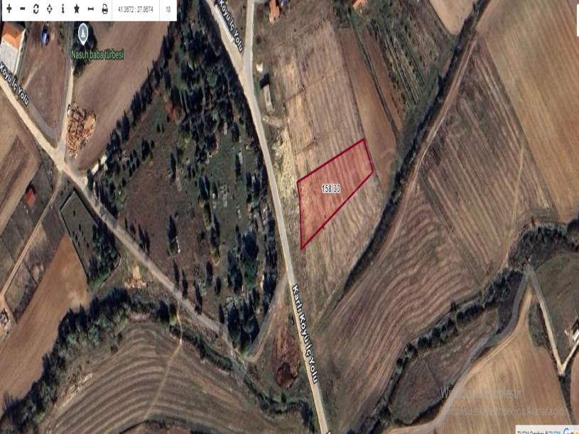 Tekirdağ Kapaklı Karlı Mah, Satılık Tarla , 350 m2 İmarlı Asfalt Cephe Hisseli