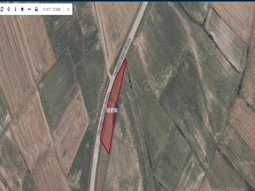 Tekirdağ Kapaklı Yanıkağıl Mah, Satılık Tarla , 1,755 m2 Müstakil Yola Cephe