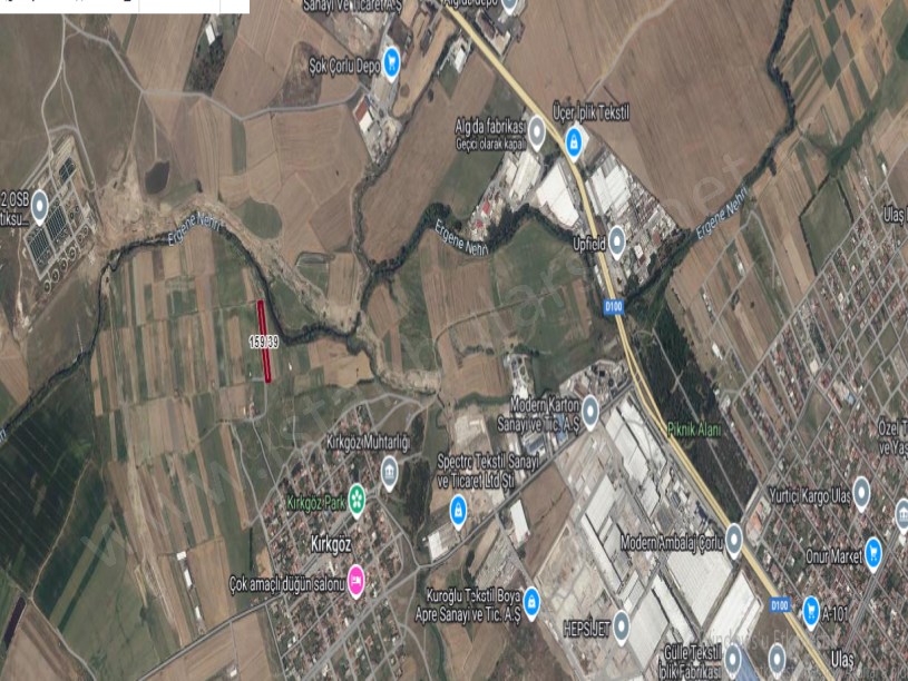 Tekirdağ Ergene Kırkgöz Mah , Satılık Tarla , 3,743 m2 Müstakil Yolu Var