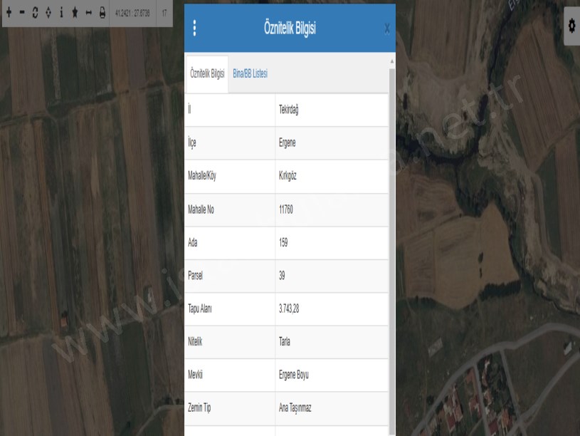 Tekirdağ Ergene Kırkgöz Mah , Satılık Tarla , 3,743 m2 Müstakil Yolu Var