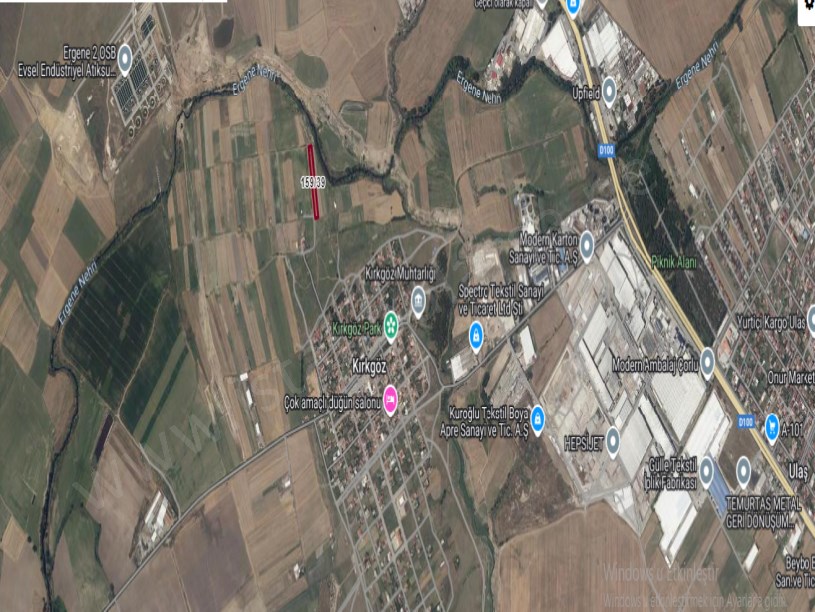 Tekirdağ Ergene Kırkgöz Mah , Satılık Tarla , 3,743 m2 Müstakil Yolu Var