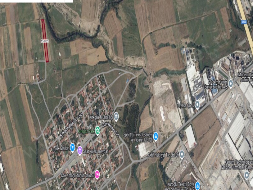 Tekirdağ Ergene Kırkgöz Mah , Satılık Tarla , 3,743 m2 Müstakil Yolu Var