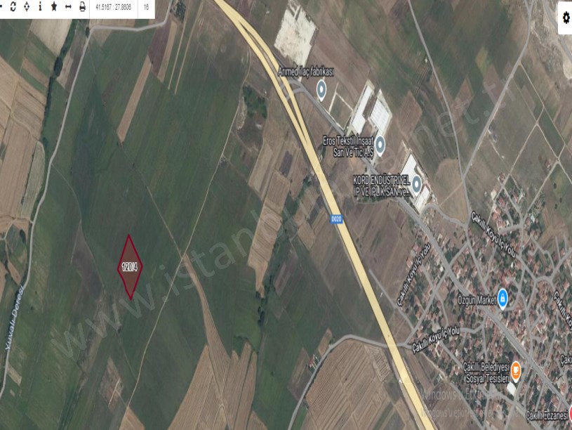 Kırklareli Vize Evrenlide Satılık Arsa , 250 M2 Hisseli 