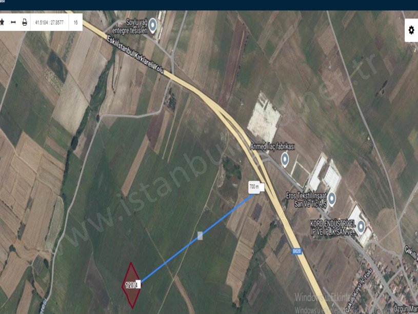 Kırklareli Vize Evrenlide Satılık Arsa , 250 M2 Hisseli 