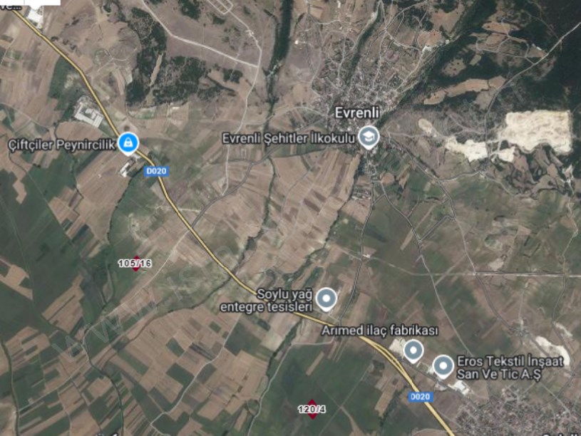 Kırklareli Vize Evrenlide Satılık Arsa , 250 M2 Hisseli 