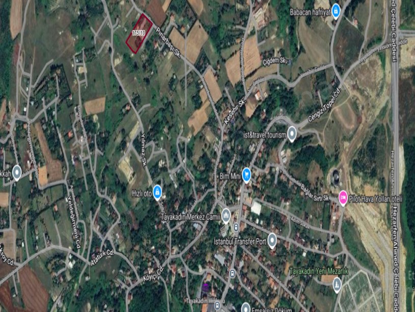 Arnavutköy Tayakadın Satılık Arsa , 233 M2 Çevrili Köy İmarlı Cadde Cephe