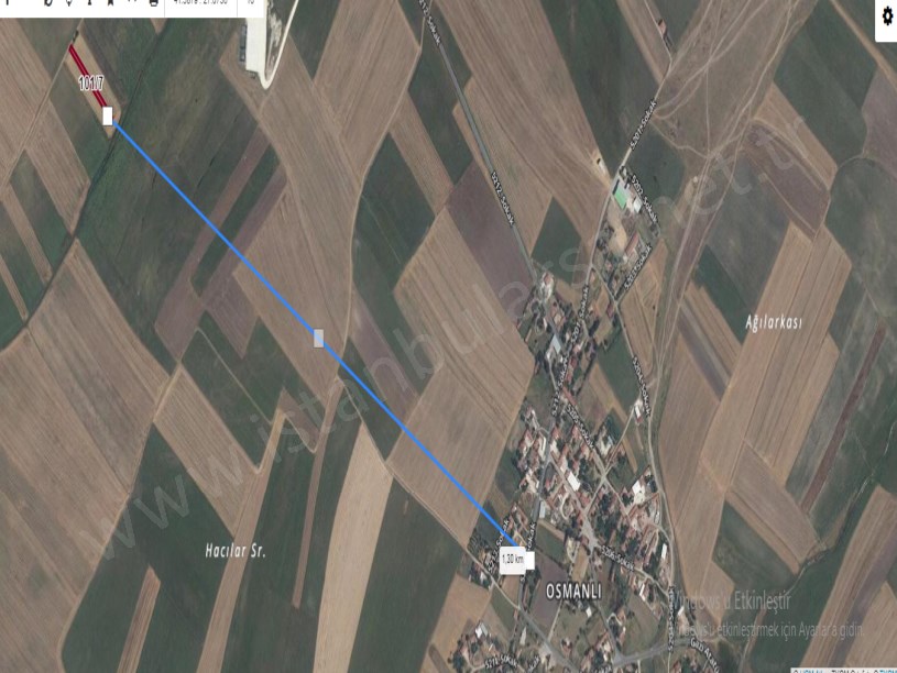 Tekirdağ Saray Osmanlı Köyünde  Satılık Tarla , 1,188 m2 Yolu Var Müstakil