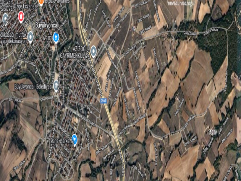 Tekirdağ Saray Büyükyoncalı Mah Satılık Arsa , 287 M2 Yolu Var Müstakil Evlerin Yakını
