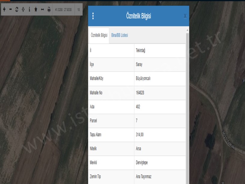 Tekirdağ Saray Büyükyoncalı Mah Satılık Arsa , 314 M2 Yola Cephe Müstakil