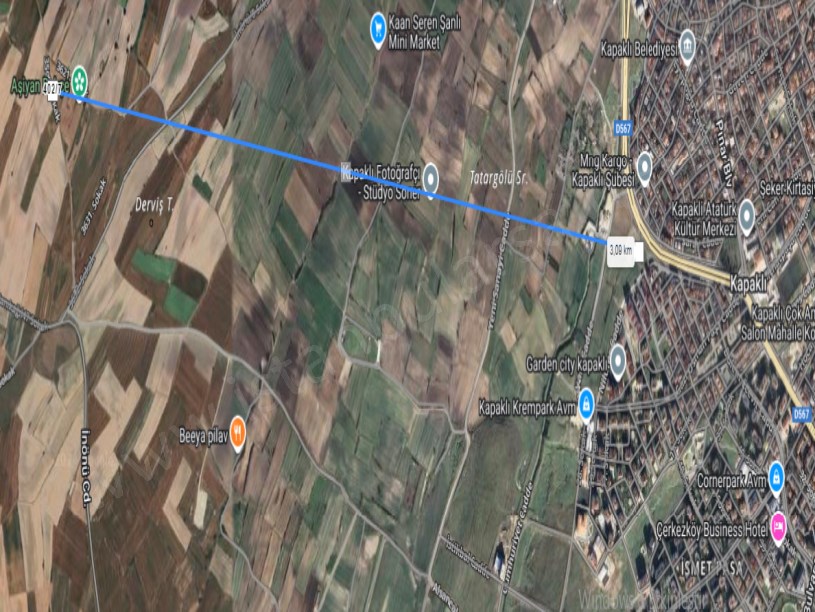 Tekirdağ Saray Büyükyoncalı Mah Satılık Arsa , 314 M2 Yola Cephe Müstakil