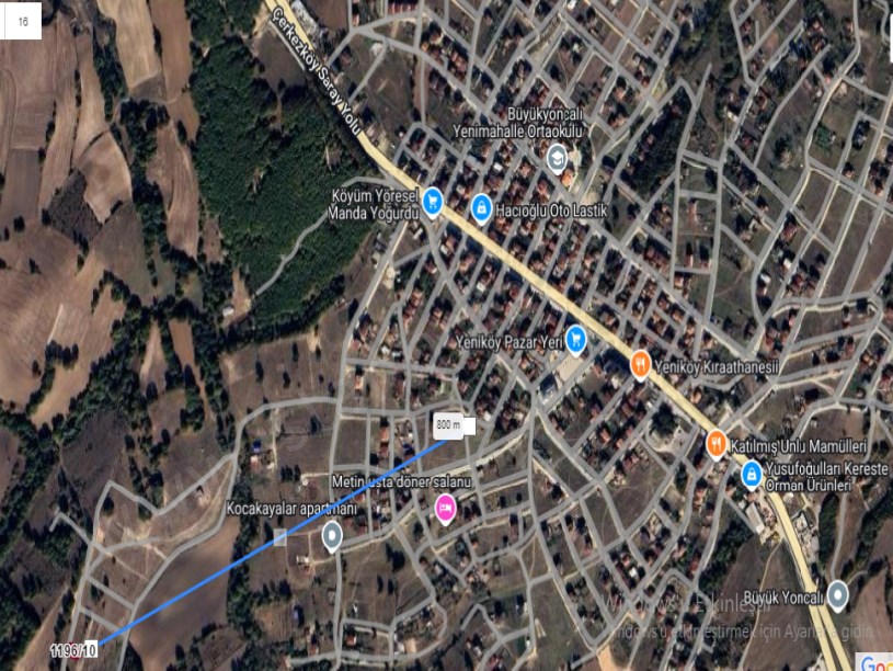 Tekirdağ Saray Büyükyoncalı Mah Satılık Arsa , 300 M2 Müstakil Yolu Var Evlerin Yakını