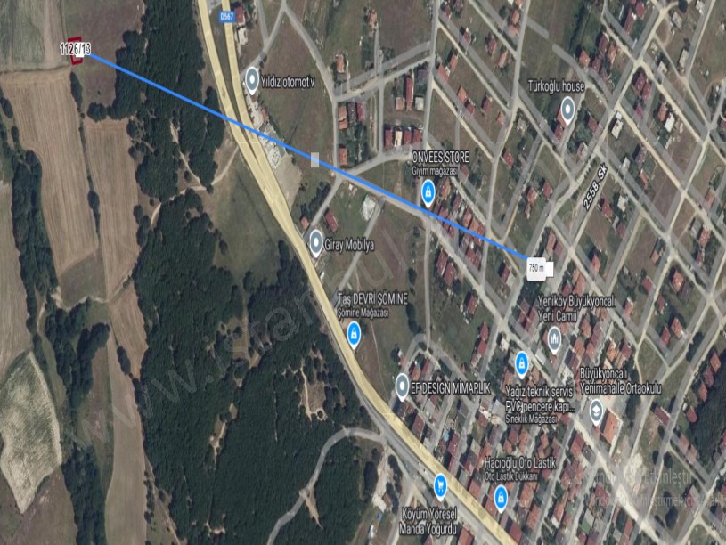 Tekirdağ Saray Büyükyoncalı Mah Satılık Arsa , 335 M2 Yolu Var Müstakil 