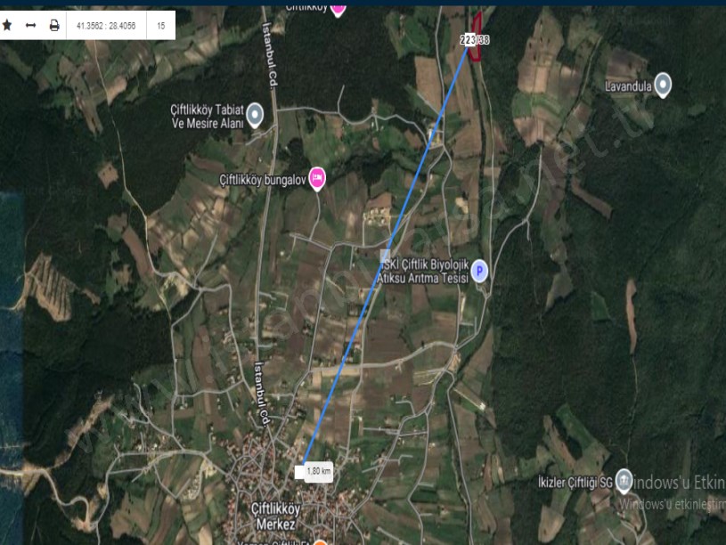 Çatalca Çiftlikköyde Satılık Arsa , 145 M2 Yola Cephe Çevrili Çaplı