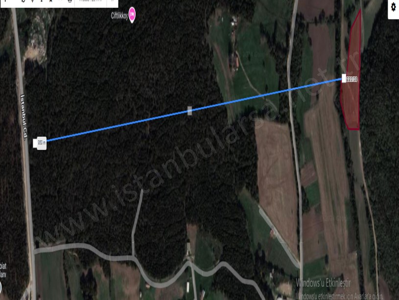 Çatalca Çiftlikköyde Satılık Arsa , 145 M2 Yola Cephe Çevrili Çaplı