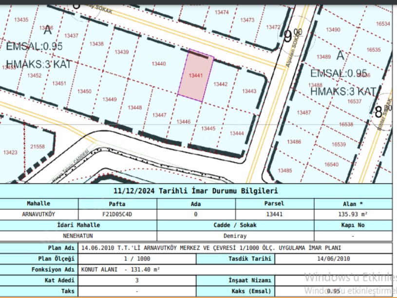  Arnavutköy NeneHatun Mah. Satılık Arsa , 136 m2 3 Kat imarlı Caddeye Yakın  Müstakil