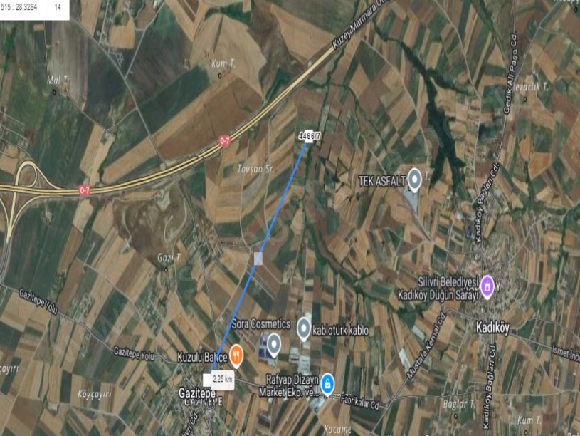 Silivri Gazitepede Satılık Arsa , 1,224 m2 Hisseli Çevrili Evlerin Yakını