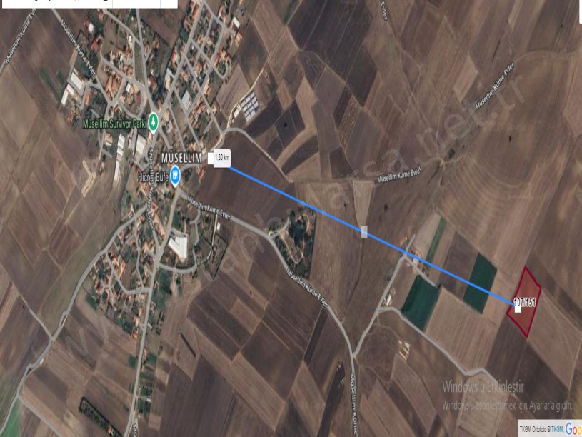 Kırklareli Vize  Müsellim Köyünde Satılık Tarla , 2,533 m2  Hisseli 